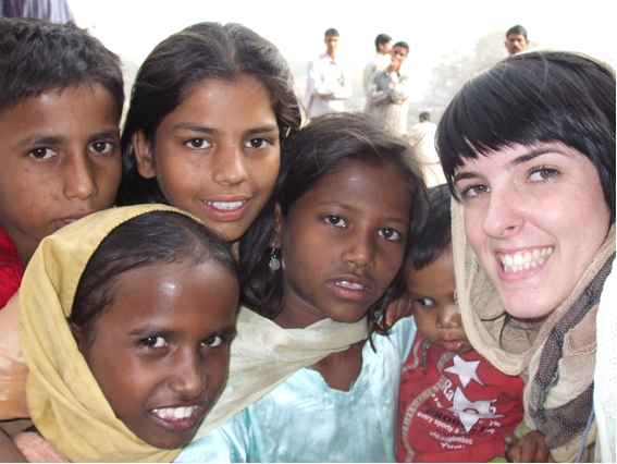 Robbie Francis pictured right at a school in Calcutta